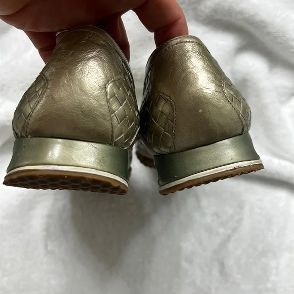 EUC Cole Haan Gold Woven Leather G edition Nike Air Mary Jane’s Size 9 - Picture 5 of 6